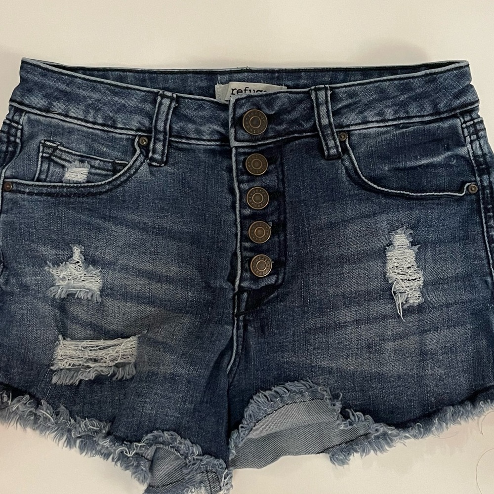 Distressed High-Waisted Shorts